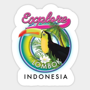 Explore Lombok Indonesia travel logo Sticker